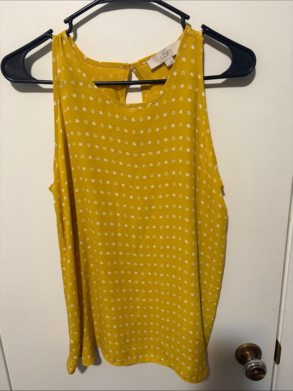 LOFT Yellow Polka Dot Sleeveless Camisole
